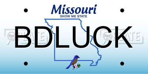 BDLUCK Missouri License Plate