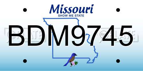 BDM9745 Missouri License Plate