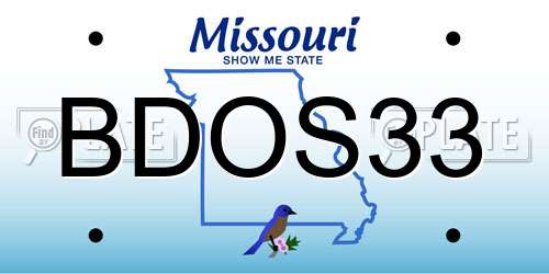 BDOS33 Missouri License Plate