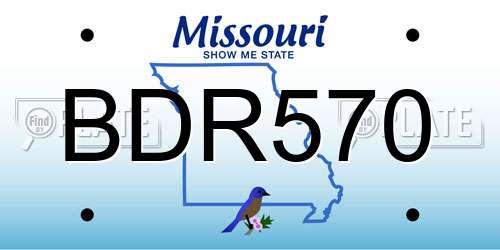 BDR570 Missouri License Plate