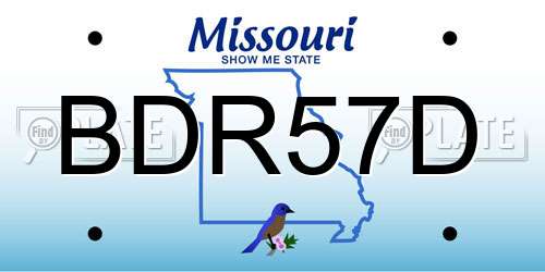 BDR57D Missouri License Plate