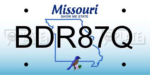 BDR87Q Missouri License Plate
