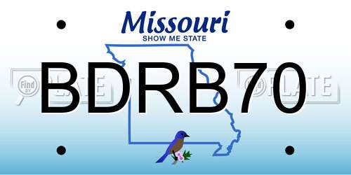 BDRB70 Missouri License Plate