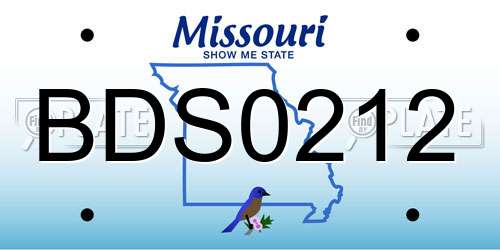 BDS0212 Missouri License Plate