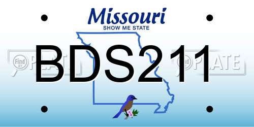 BDS211 Missouri License Plate