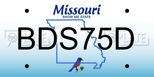 BDS75D Missouri License Plate