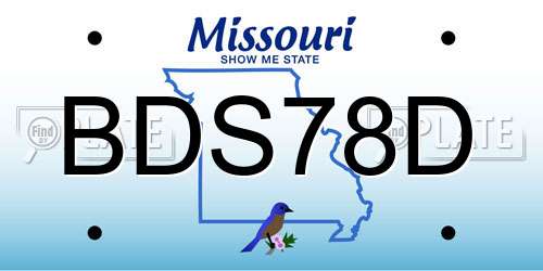 BDS78D Missouri License Plate