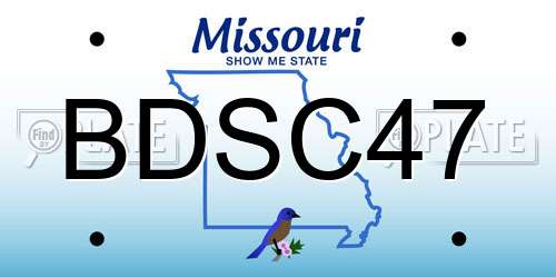 BDSC47 Missouri License Plate