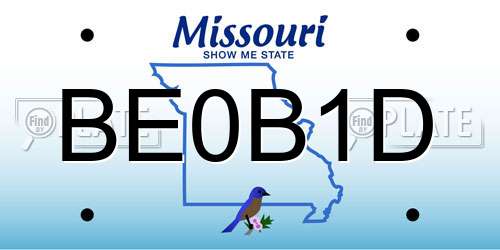BE0B1D Missouri License Plate