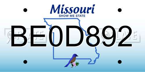 BE0D892 Missouri License Plate