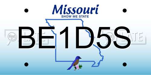 BE1D5S Missouri License Plate