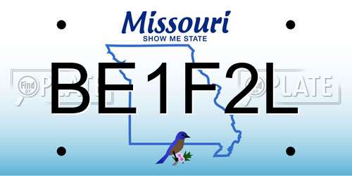 BE1F2L Missouri License Plate