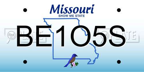 BE1O5S Missouri License Plate