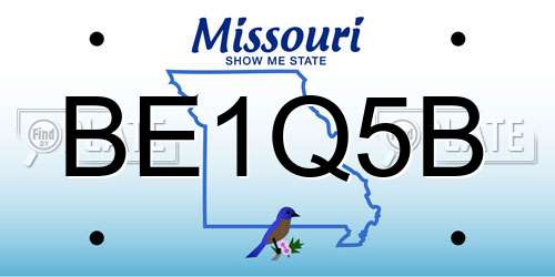 BE1Q5B Missouri License Plate