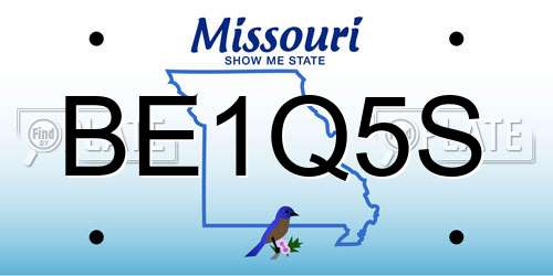 BE1Q5S Missouri License Plate