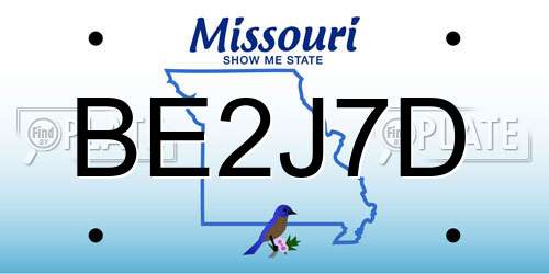 BE2J7D Missouri License Plate