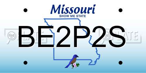 BE2P2S Missouri License Plate