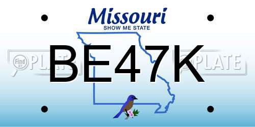 BE47K Missouri License Plate