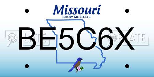 BE5C6X Missouri License Plate