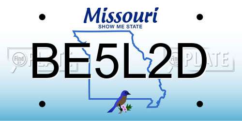BE5L2D Missouri License Plate