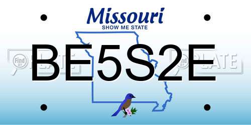 BE5S2E Missouri License Plate