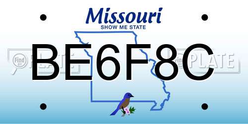 BE6F8C Missouri License Plate