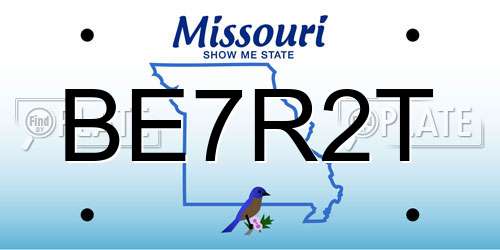BE7R2T Missouri License Plate