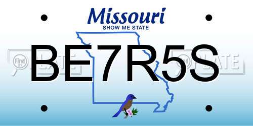 BE7R5S Missouri License Plate