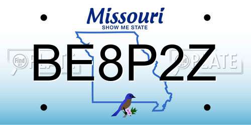 BE8P2Z Missouri License Plate
