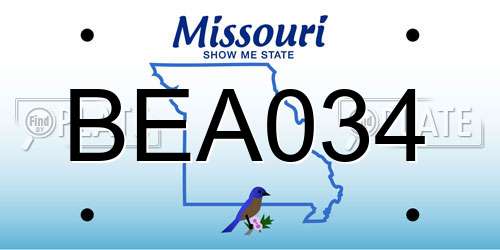 BEA034 Missouri License Plate