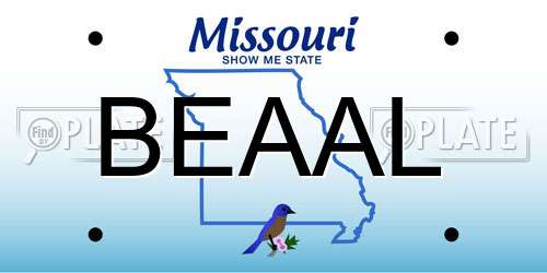 BEAAL Missouri License Plate
