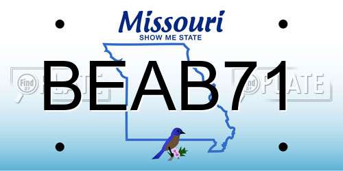 BEAB71 Missouri License Plate