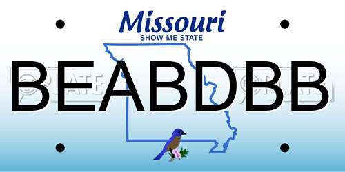BEABDBB Missouri License Plate