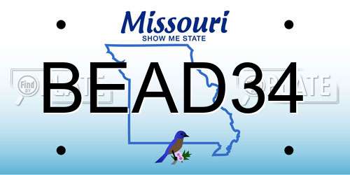 BEAD34 Missouri License Plate