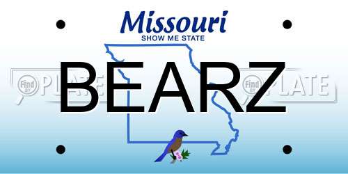 BEARZ Missouri License Plate