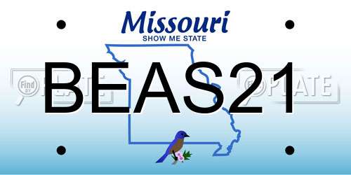 BEAS21 Missouri License Plate