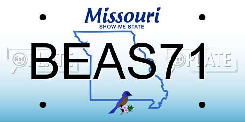 BEAS71 Missouri License Plate