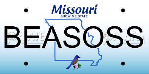 BEASOSS Missouri License Plate