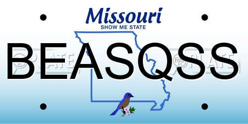 BEASQSS Missouri License Plate