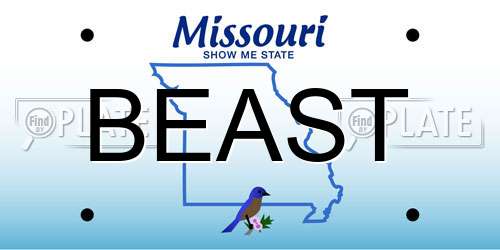 BEAST Missouri License Plate