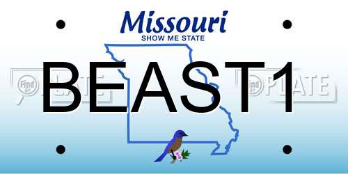 BEAST1 Missouri License Plate