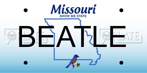 BEATLE Missouri License Plate