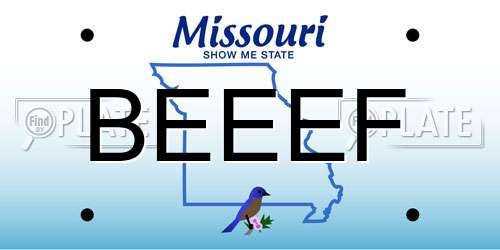 BEEEF Missouri License Plate
