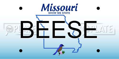 BEESE Missouri License Plate