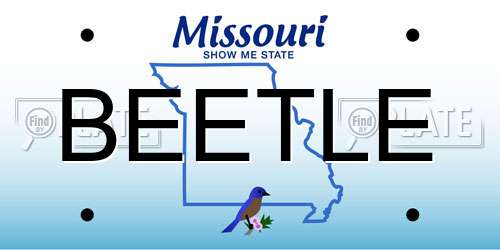 BEETLE Missouri License Plate