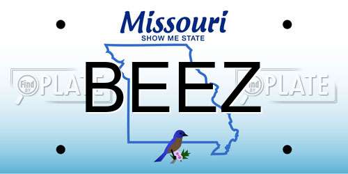 BEEZ Missouri License Plate