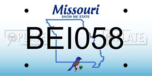 BEI058 Missouri License Plate