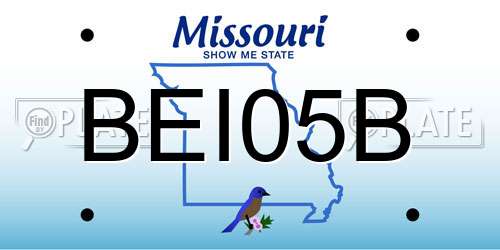 BEI05B Missouri License Plate