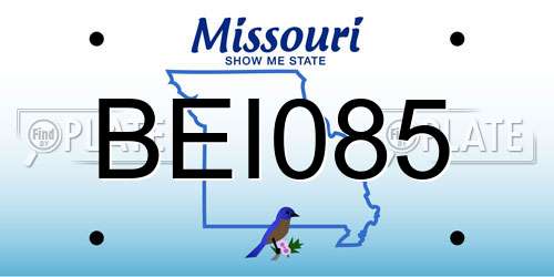 BEI085 Missouri License Plate