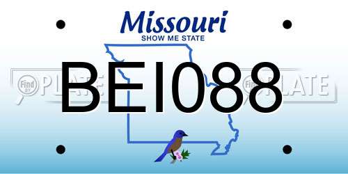 BEI088 Missouri License Plate